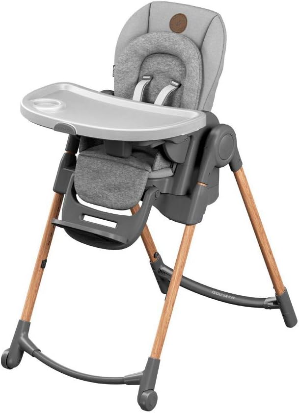 Maxi-Cosi Minla Baby Highchair, Adjustable High Chair with 6 Different Ways to Sit, Suitable from Birth, 0 Months - 14 Years, max. 60 kg, Essential Grey