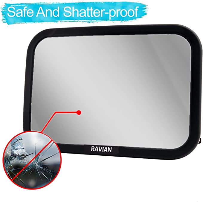 Baby Car Mirror for Back Seat – Safest Car Seat Mirror with Crystal Clear view, Shatterproof, Adjustable Rear View Mirror to See Rear Facing Infants, Kids, Babies and Newborn