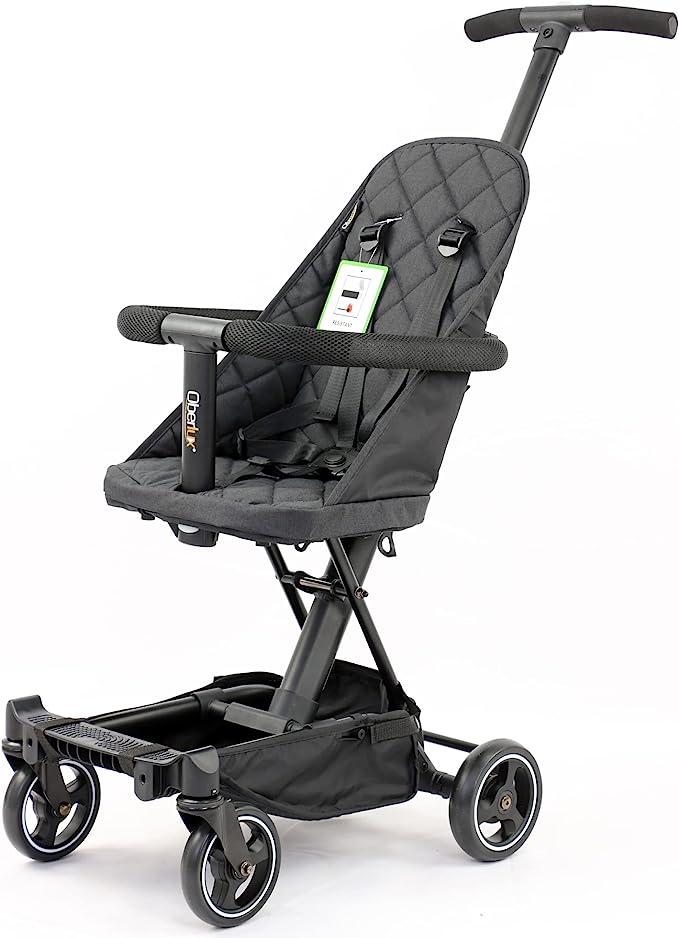 Convertible 3 in 1 Baby Stroller | Pushchair Rider, Lightweight, Foldable & Compact Travel Baby Buggy, 6 Months+, by Oberlux (Black)