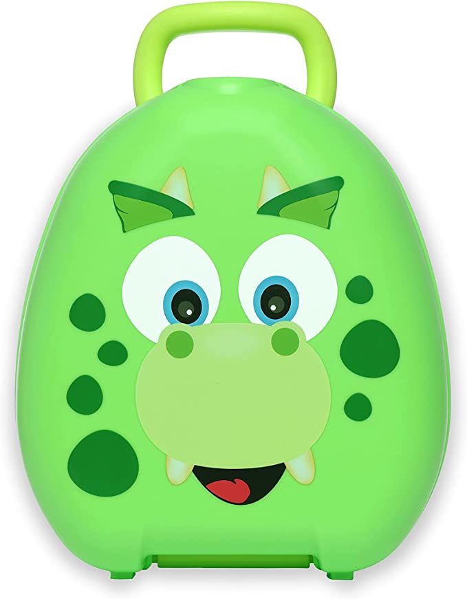 My Carry Potty - Dinosaur Travel Potty, Award-Winning Portable Toddler Toilet Seat for Kids to Take Everywhere