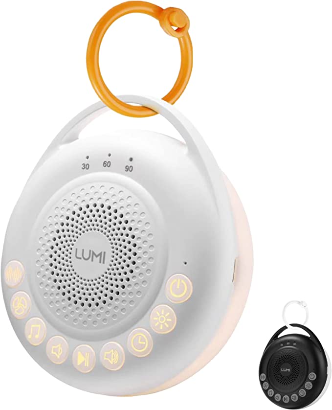 LUMI | Portable White Noise Machine | Baby Sleep Aid with 24 Sounds | White Noise Baby | 3 Lighting Modes | Memory Function | 30, 60, 90 Minute Timer | Sleep Aid for Adults, Children & Babies