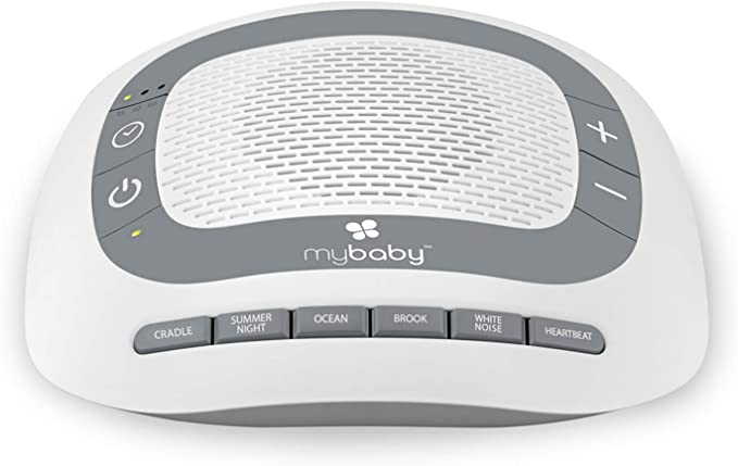 MyBaby SoundSpa Portable Baby Sound Machine, Baby Soother, Baby Sleep Aid Lullably Sounds, White Noise Machine, Auto-Off Timer