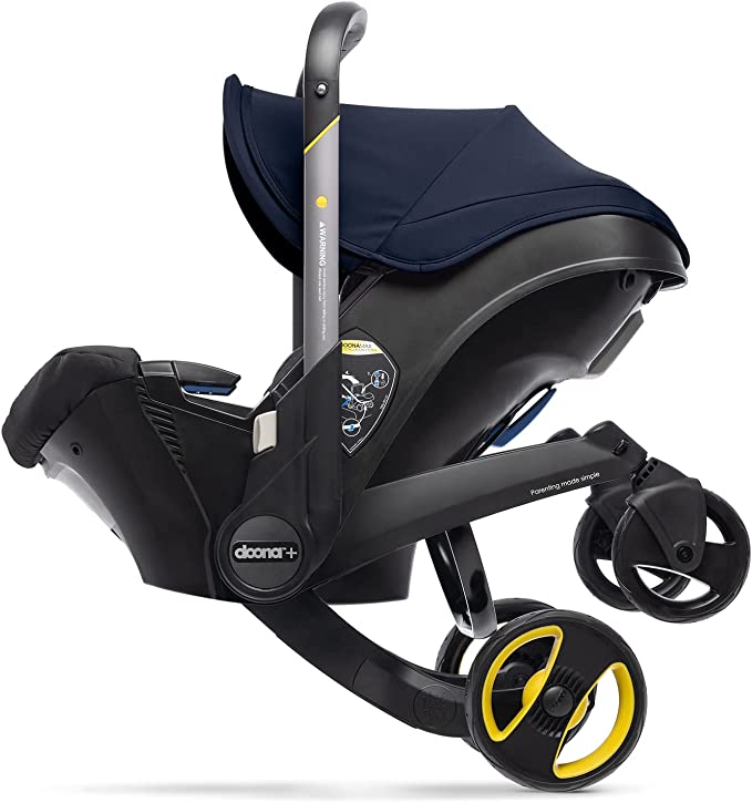 Doona Baby Car Seat & Travel Stroller Royal Blue - Convertible 0+ Car Seat and Pram with 5 Point Safety Harness - Ergonomic Pushchair and Travel System - ISOFIX Base Sold Separately