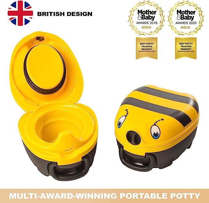 My Carry Potty - Bumble Bee Travel Potty, Award-Winning Portable Toddler Toilet Seat for Kids to Take Everywhere