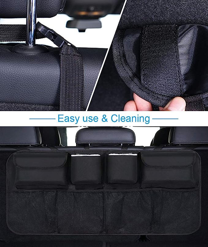 URAQT Car Boot Organiser, 100 x 45 cm, Large Car Storage Bag, Boot Bag, Car  Waterproof Bags, Car Seat Organiser with 6 Pockets, Adjustable Straps and 3  Attachment Straps : : Baby Products