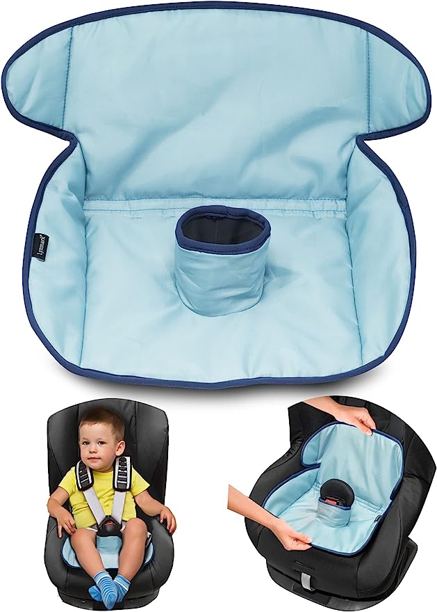 Car Seat Protector for Potty Training | Travel Cover from Crumbs, Spillages, Nappy Leaks & Toilet training| Pad fits all carseat & buggy, age: 6 months - 4 years old | keeps seat Clean & dry! - Blue
