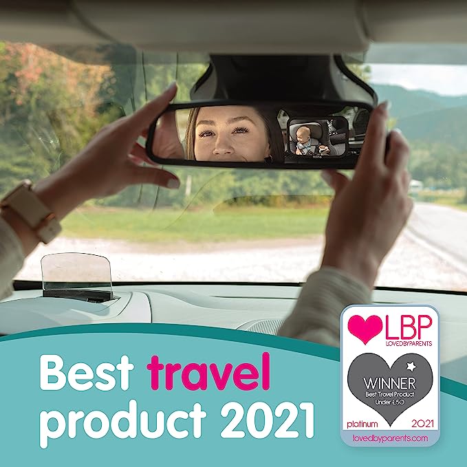 Onco Baby Car Mirror - Newborn Essentials - 100% Shatterproof Rear View Mirror for Your Backseat - Baby Essentials for Newborn - Drive Safe and Monitor Your Child - Winner of MadeForMums Awards