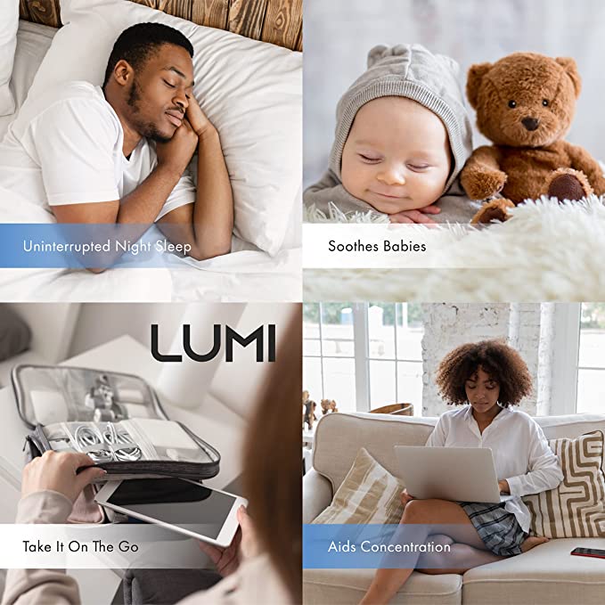 LUMI | White Noise Machine | 26 Soothing Sounds & 7 Colour Baby Night Light | White Noise Baby | Pink Noise | Baby Sleep Aid | White Noise Machines for Adults & Children